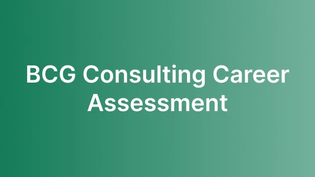 BCG Consulting Career Assessment (CCA)